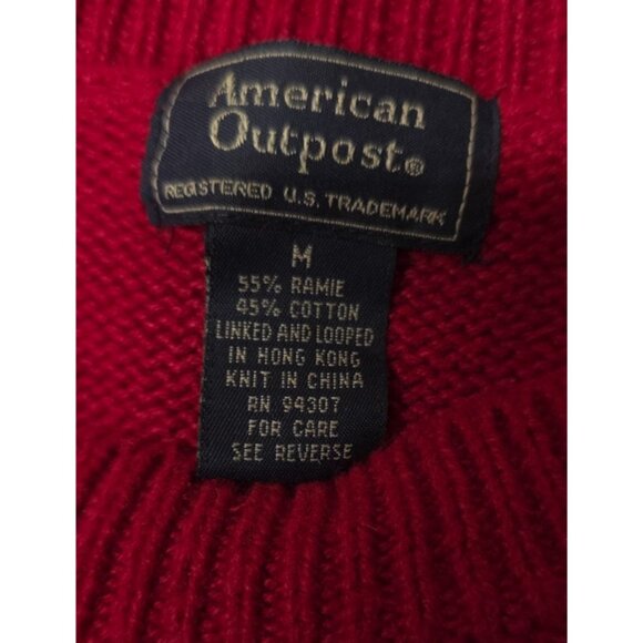 American Outpost Mens Red Nordic Holiday Snowflake Long Sleeve Sweater Size M - Picture 11 of 11